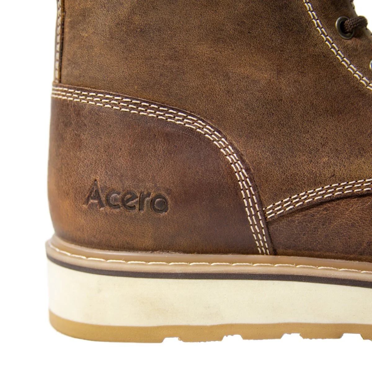 ACERO WORK SHOES Horse Tan Moc Toe Lace Up - Image 5