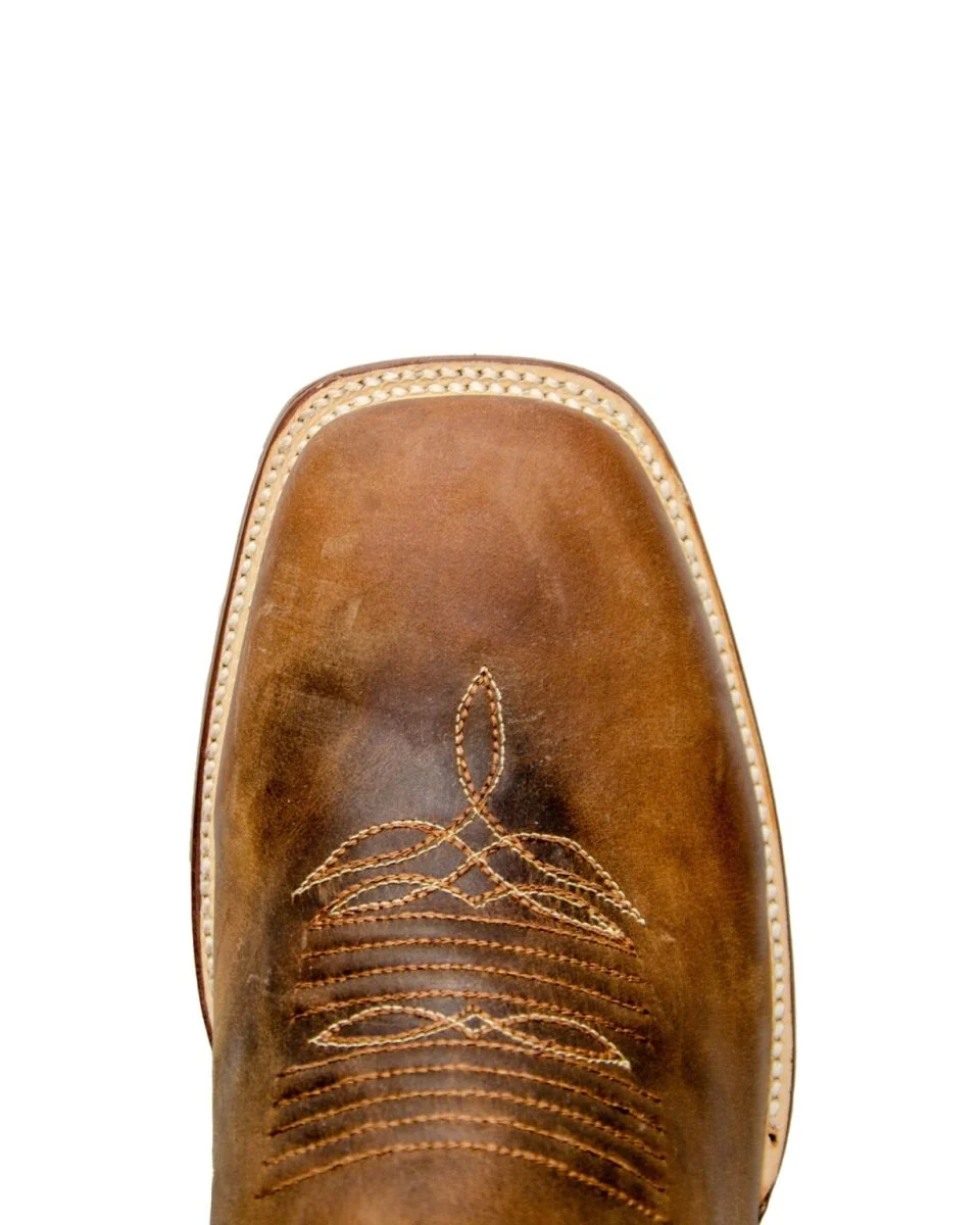 RANCHO SEMENTAL MEN’S Alamo Honey Western Boots Whit Barcelona Red Top - Image 4