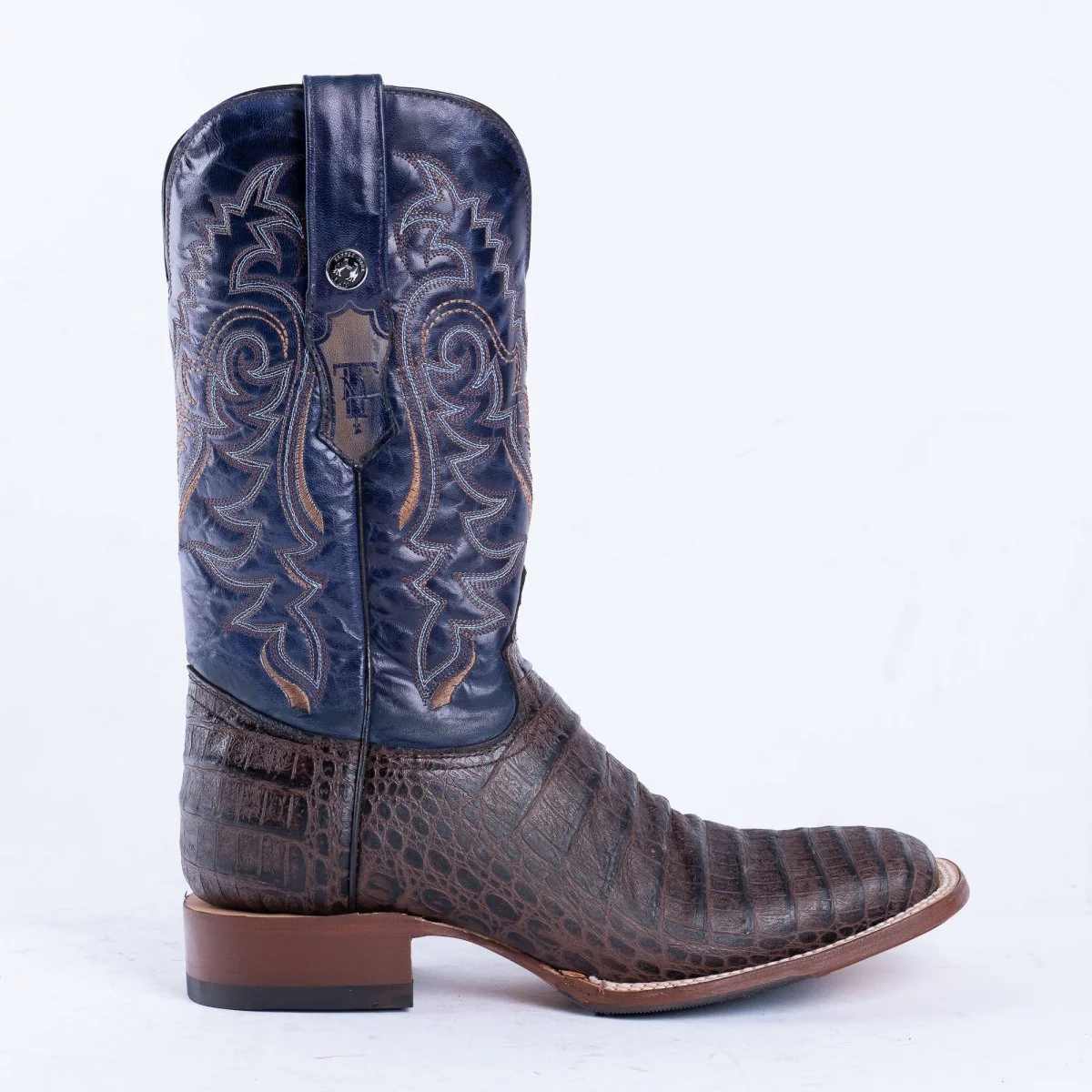 TANNER MARK MEN'S Caiman Belly Brown Western Boots Whit Hybrid Sole - Image 4