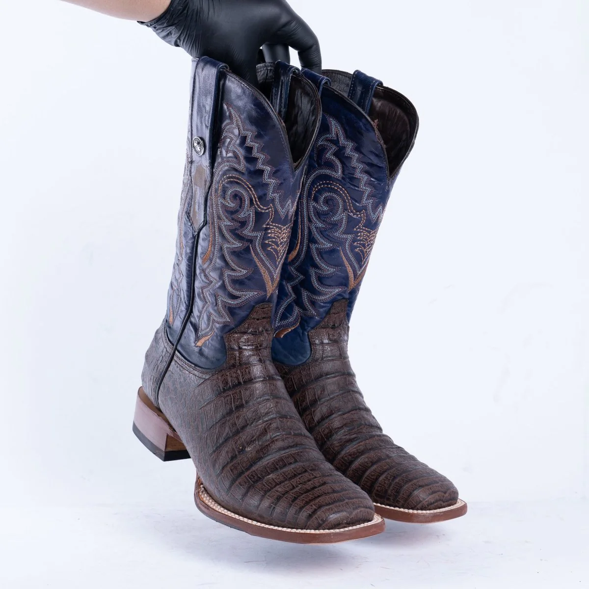 TANNER MARK MEN'S Caiman Belly Brown Western Boots Whit Hybrid Sole - Image 7