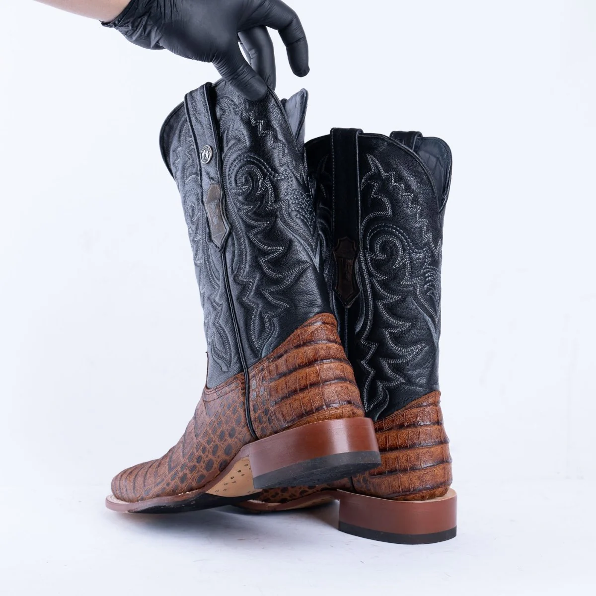 TANNER MARK MEN'S Caiman Belly Cognac Western Boots Whit Hybrid Sole - Image 3