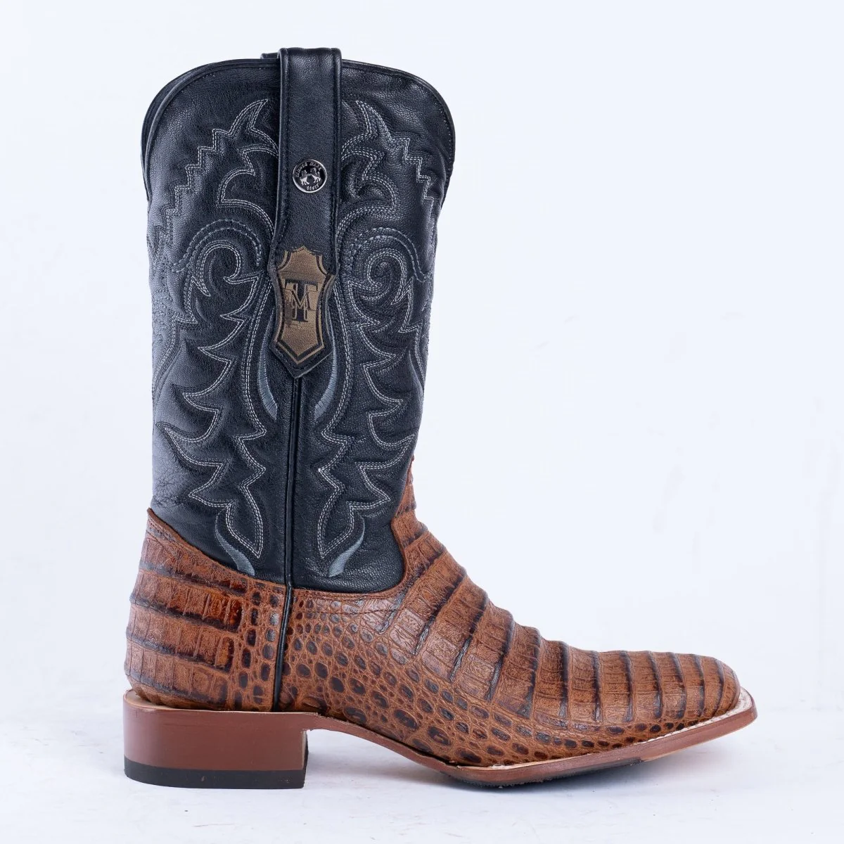 TANNER MARK MEN'S Caiman Belly Cognac Western Boots Whit Hybrid Sole - Image 5