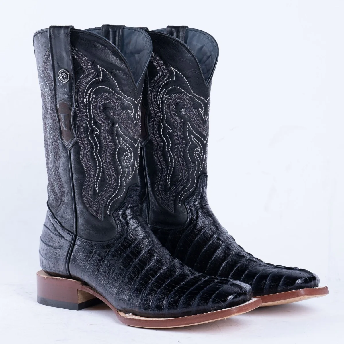 TANNER MARK MEN'S Croc Tail Black Print Western Boots - Image 2