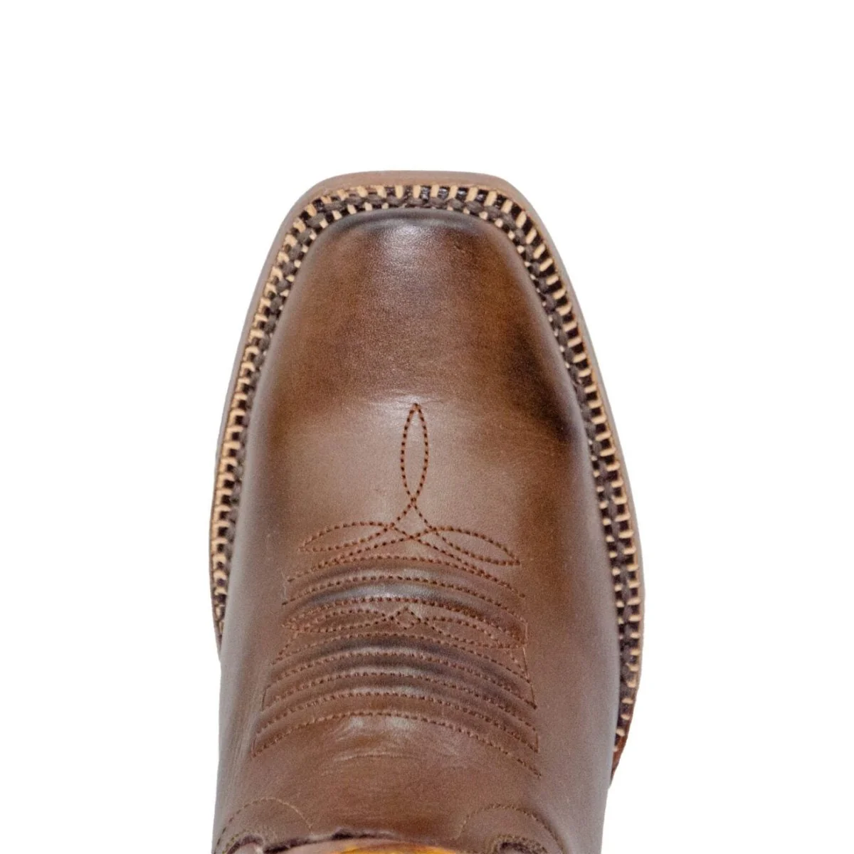 TANNER MARK WOMEN’S Cedar Park Vintage Brown Cowgirl Boots Whit Sunflower Embroidery Top - Image 4
