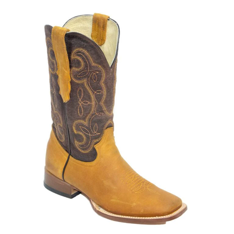 REPARO TX Men’s Crazy Honey Western Boots Whit Brown Top - Image 3