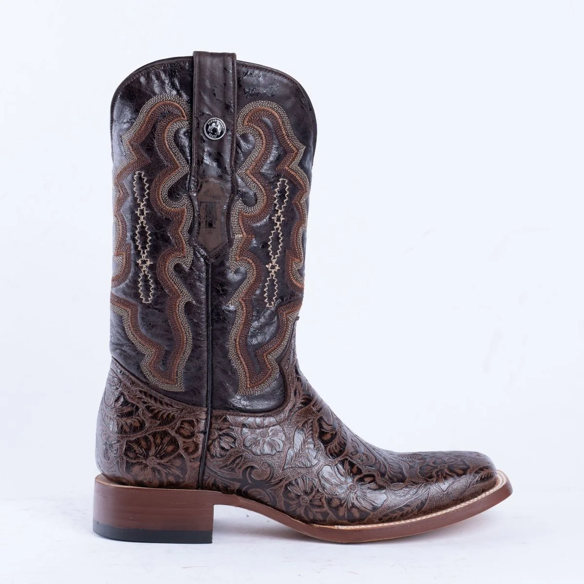 TANNER MARK MEN’S HandTooled Brown Print Western Boots - Image 5