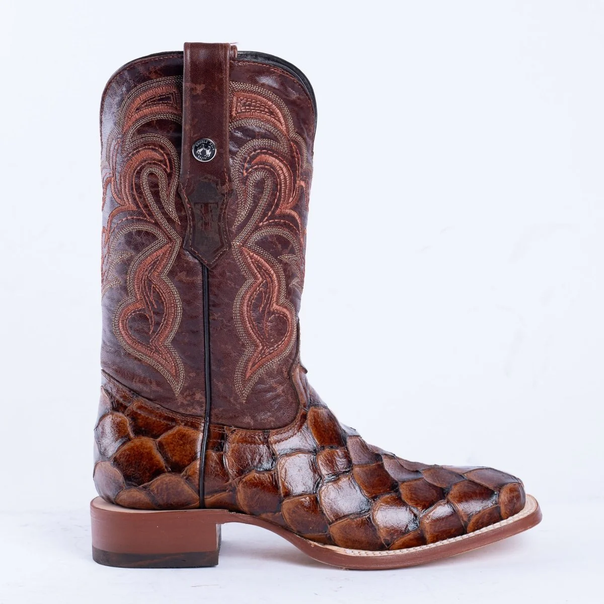 TANNER MARK MEN’S Monster Fish Cognac Print Western Boots - Image 5