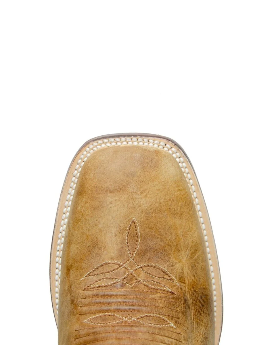 RANCHO SEMENTAL MEN’S Olden Tan Western Boots Whit Brown Top - Image 4