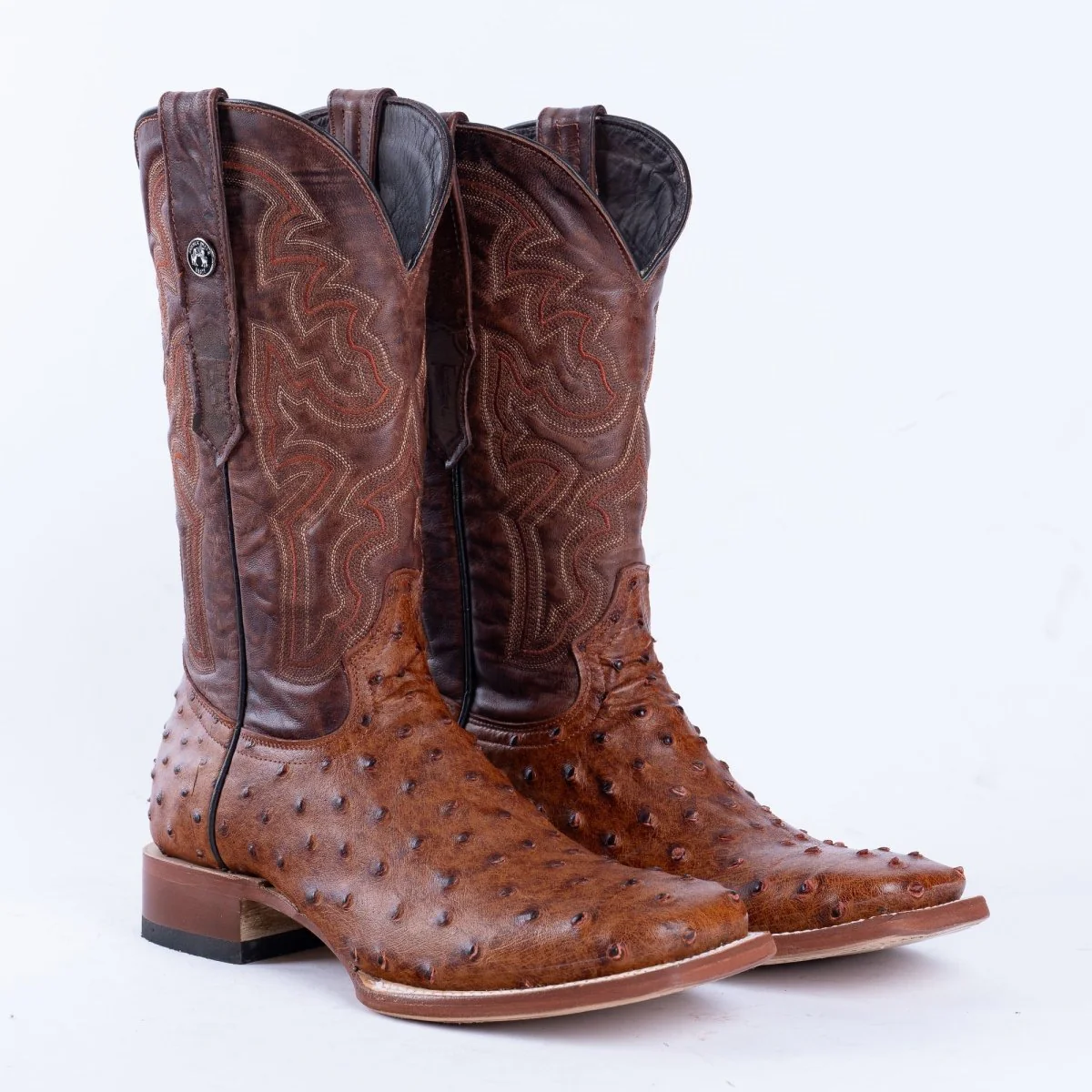 TANNER MARK MEN’S Ostrich Cognac Print Western Boots - Image 5