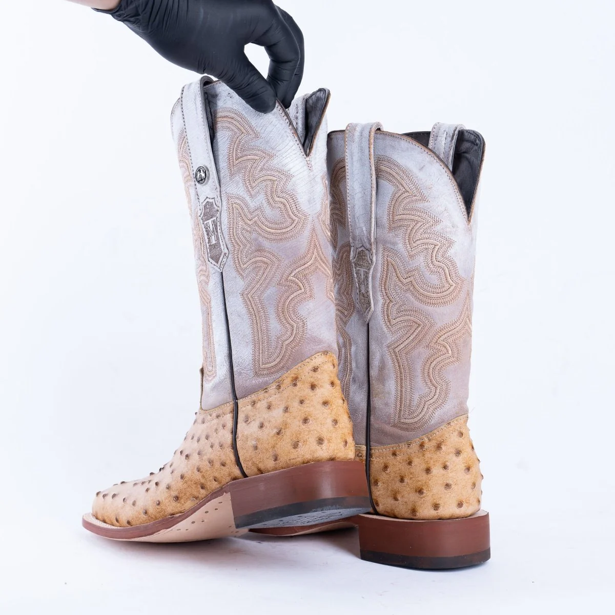 TANNER MARK MEN’S Ostrich Rustic Orix Print Western Boots - Image 3