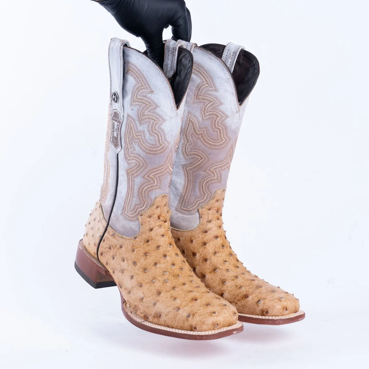 TANNER MARK MEN’S Ostrich Rustic Orix Print Western Boots - Image 4