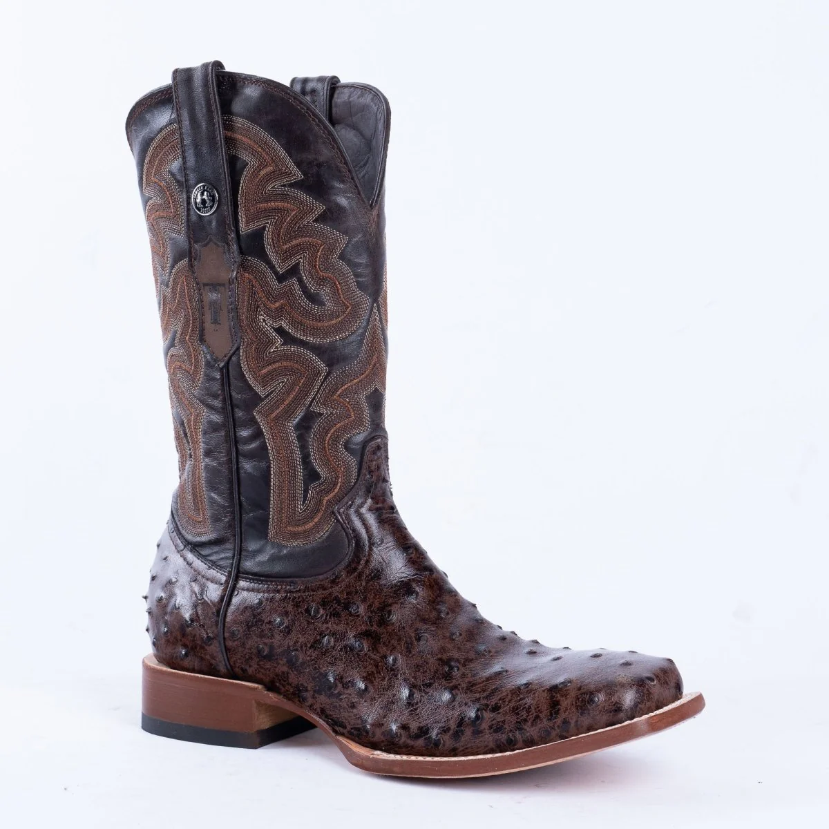 TANNER MARK MEN’S Ostrich Brown Print Western Boots
