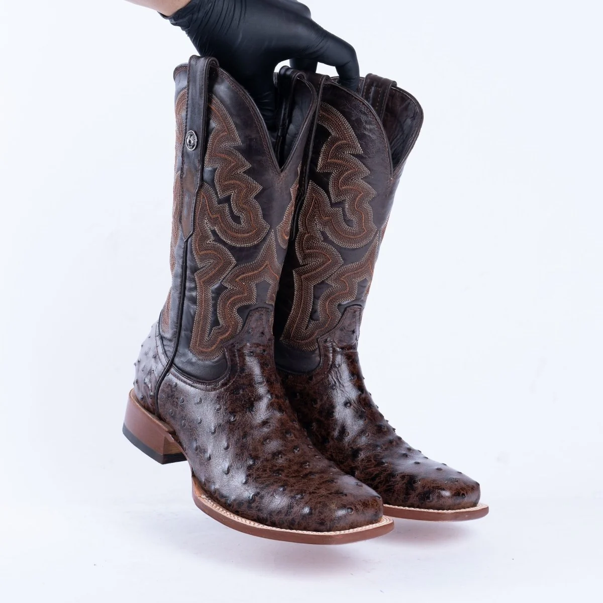 TANNER MARK MEN’S Ostrich Brown Print Western Boots - Image 4