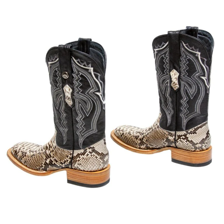 TANNER MARK MEN'S EXOTIC LEATHER Python Natural Cowboy Boots - Image 3