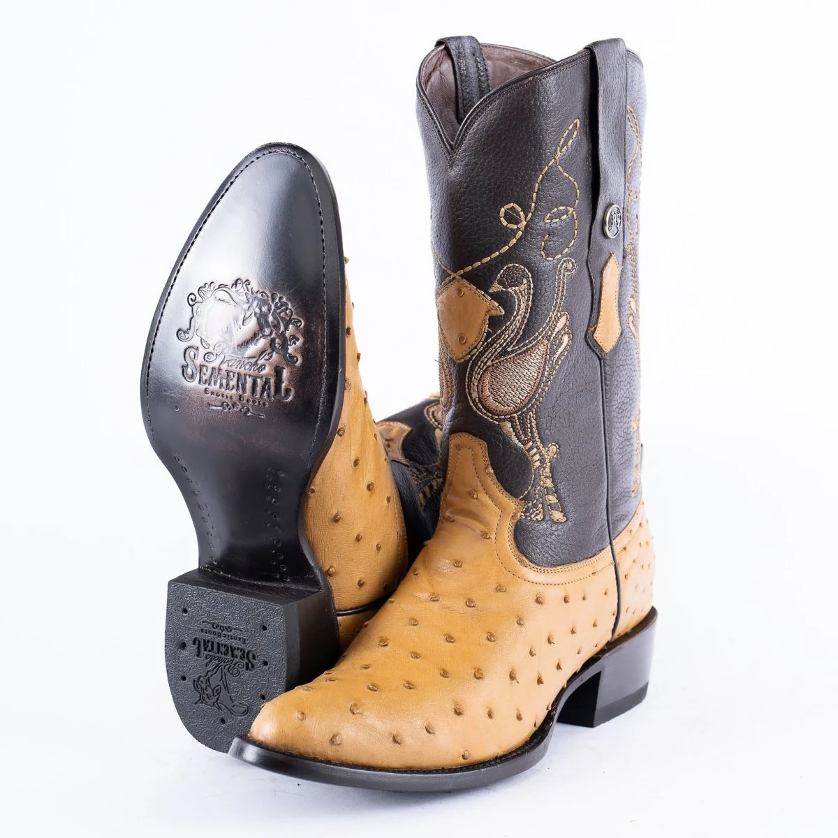 RANCHO SEMENTAL EXOTIC LEATHER Ostrich Orix Cowboy Boots - Image 6