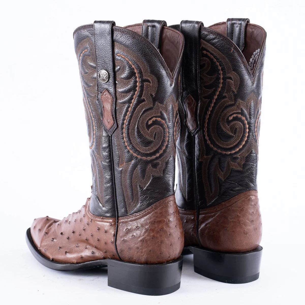 RANCHO SEMENTAL EXOTIC LEATHER Ostrich Brown Cowboy Boots - Image 5