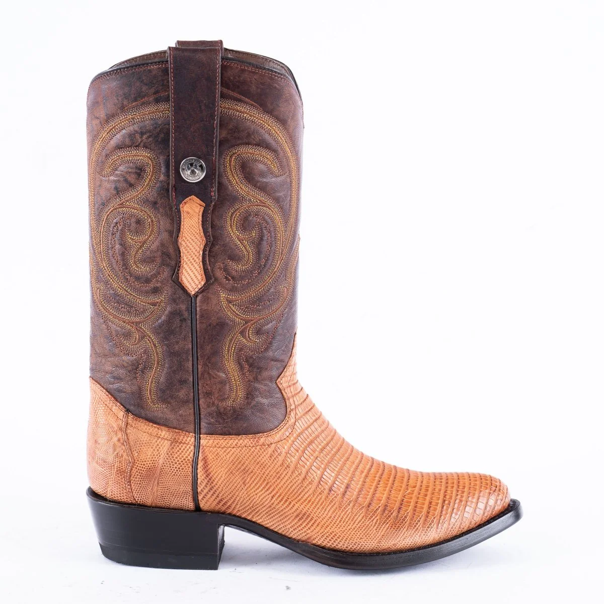 TANNER MARK EXOTIC LEATHER Lizard MD Brandy Cowboy Boots - Image 4