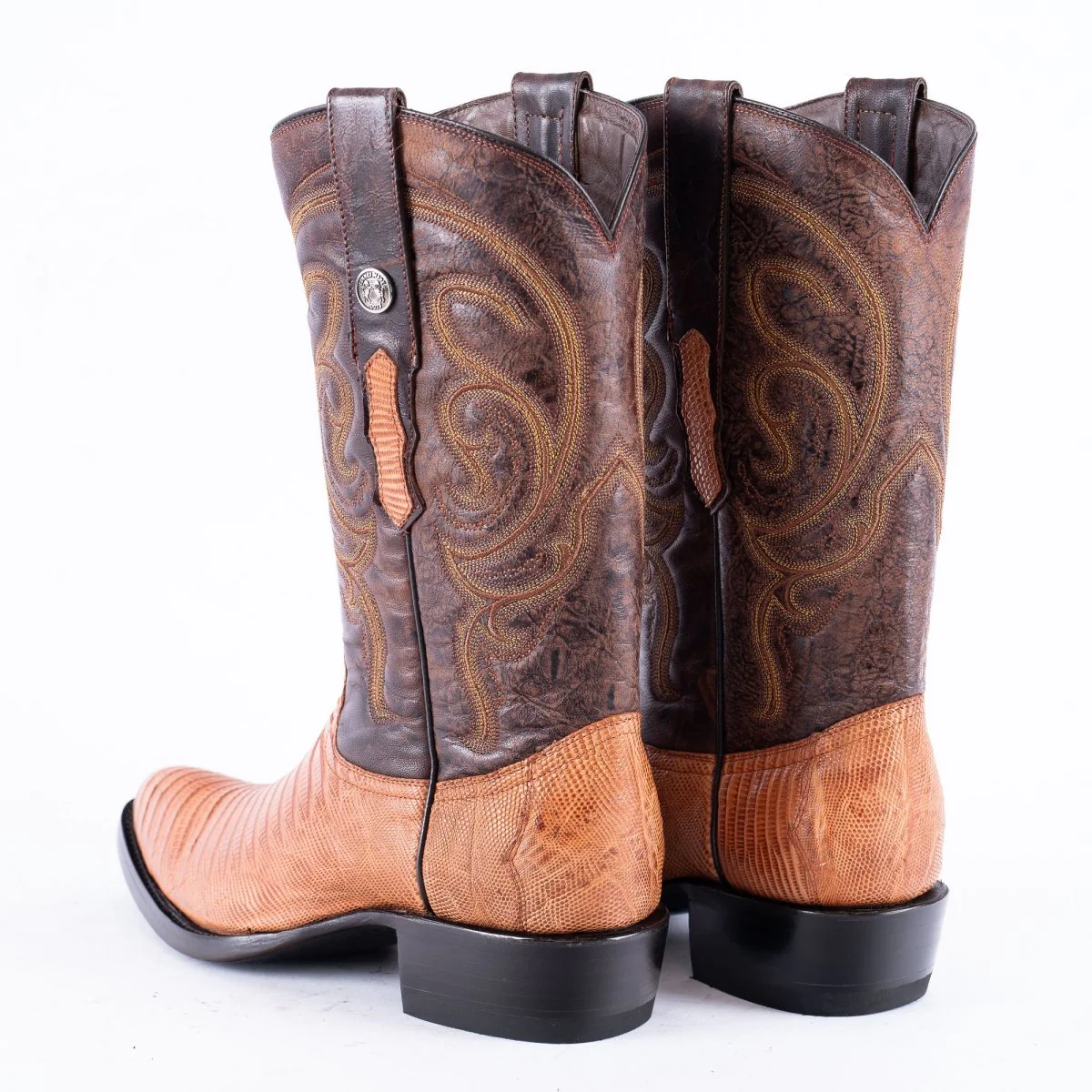 TANNER MARK EXOTIC LEATHER Lizard MD Brandy Cowboy Boots - Image 5