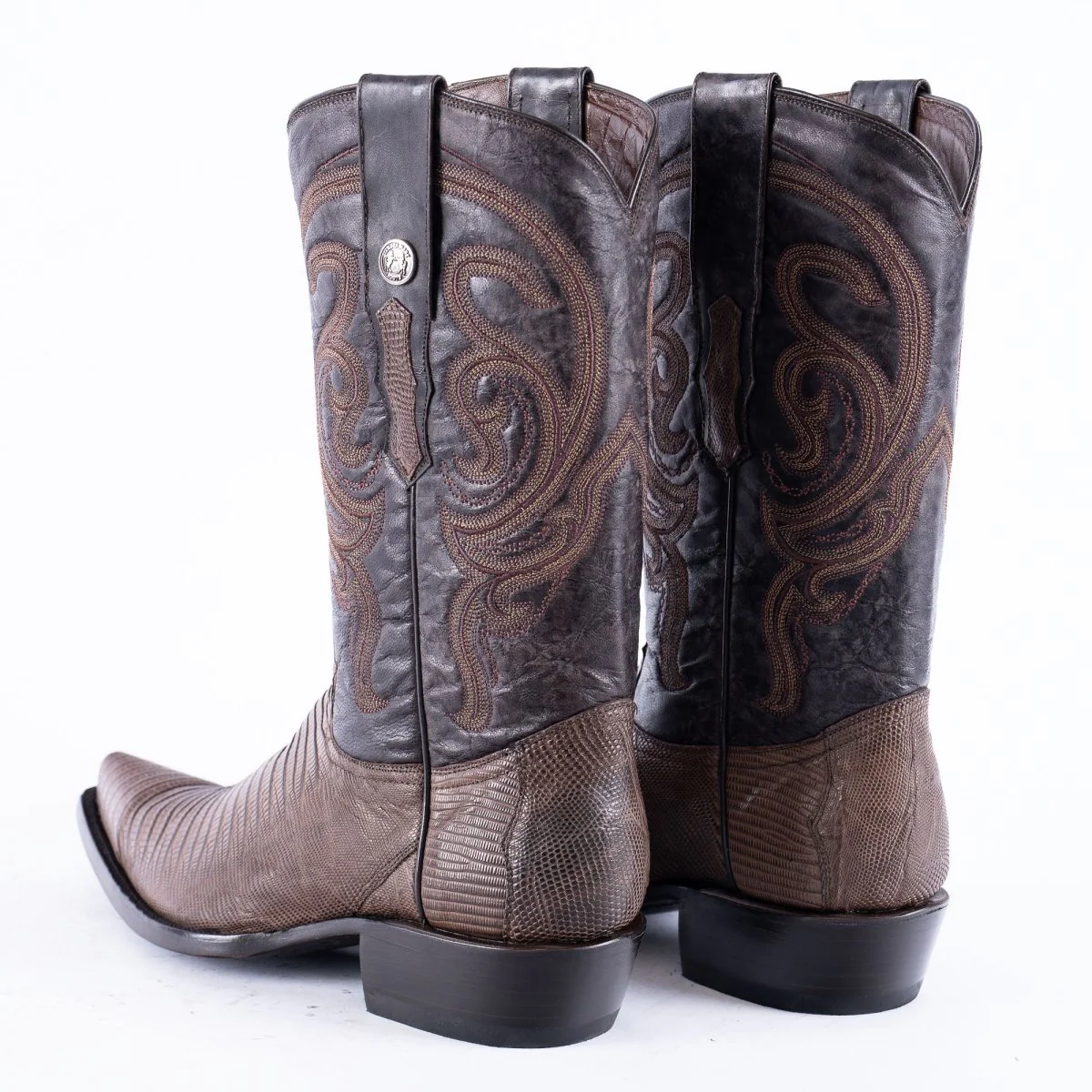 TANNER MARK EXOTIC LEATHER Lizard MD KT Cowboy Boots Snip Toe - Image 5