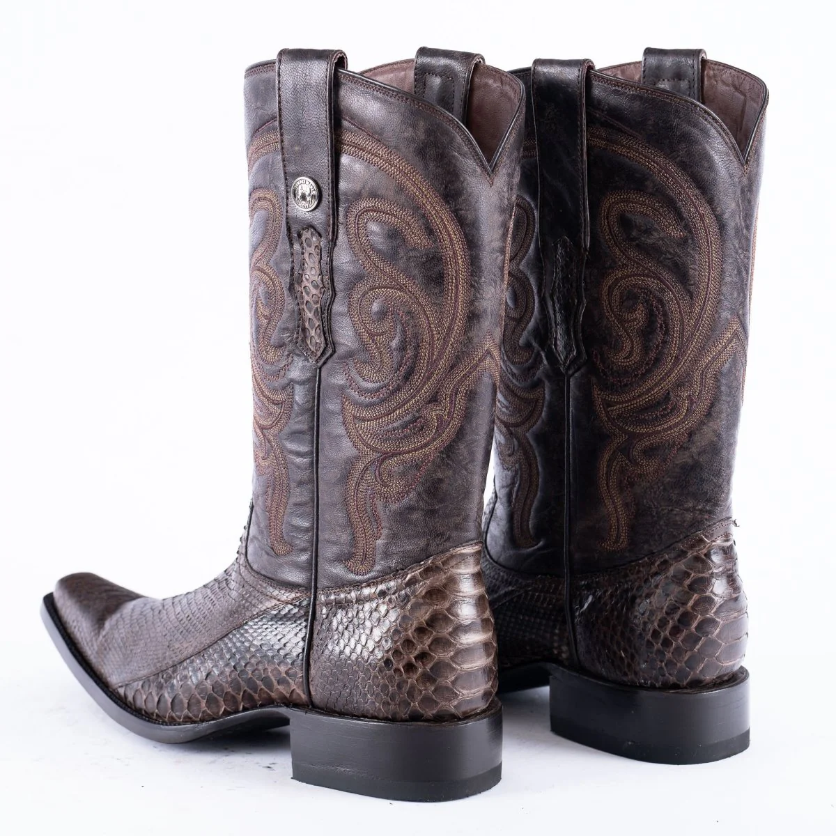 TANNER MARK EXOTIC LEATHER Python MD KT Cowboy Boots Euro Toe - Image 5