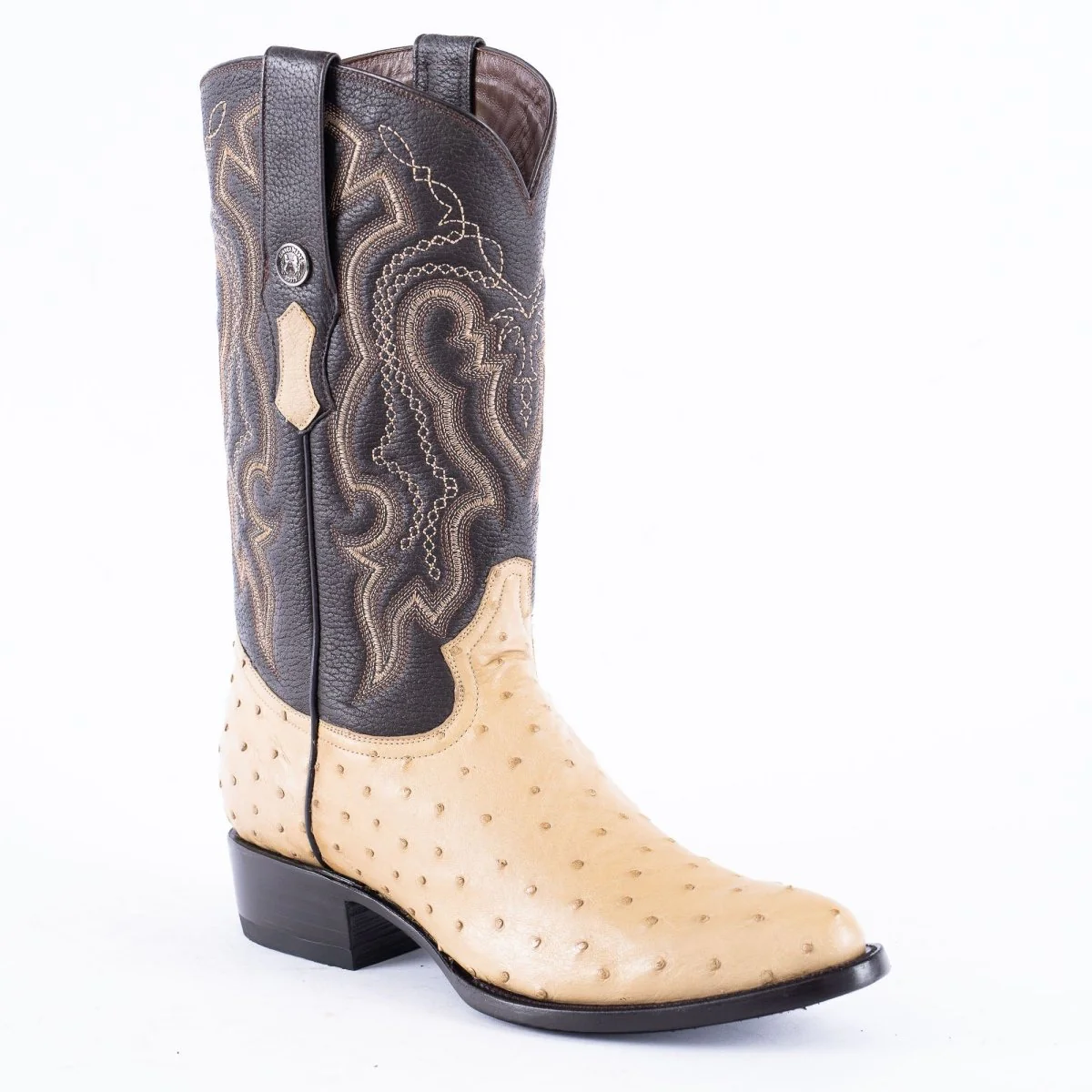 TANNER MARK EXOTIC LEATHER Ostrich Orix Cowboy Boots Round Toe - Image 3