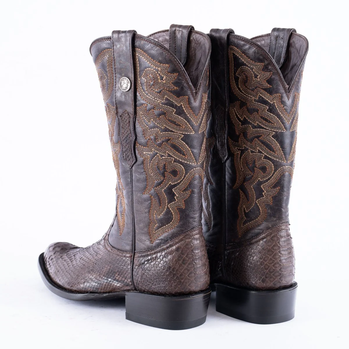 TANNER MARK EXOTIC LEATHER Python MD KT Cowboy Boots Round Toe - Image 5