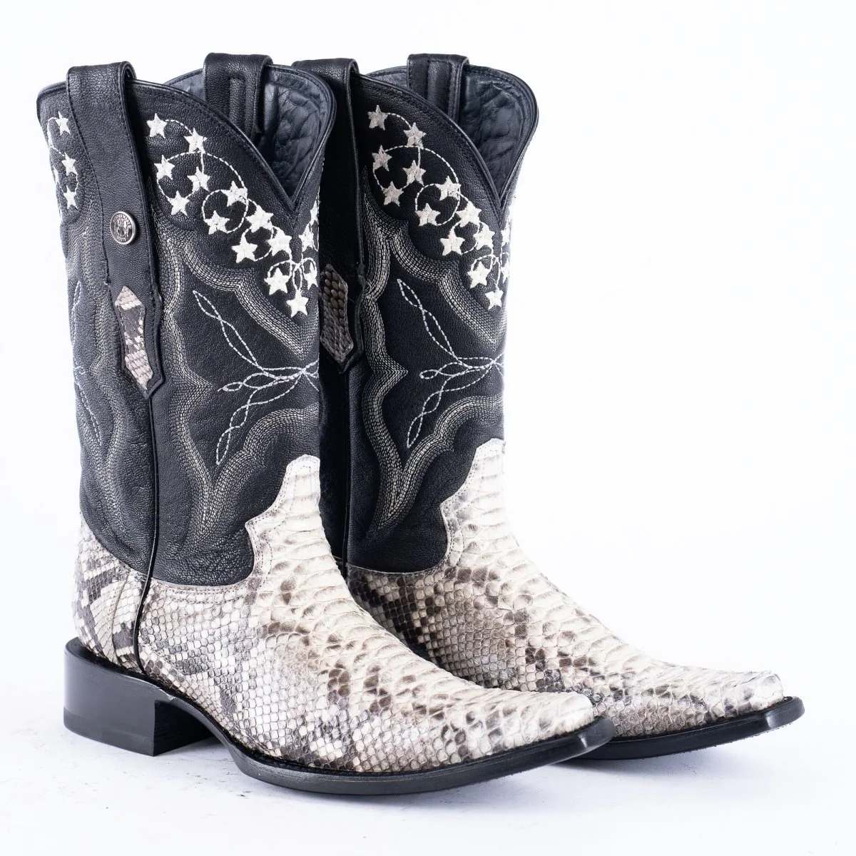 TANNER MARK EXOTIC LEATHER Python Natural Cowboy Boots Euro Toe
