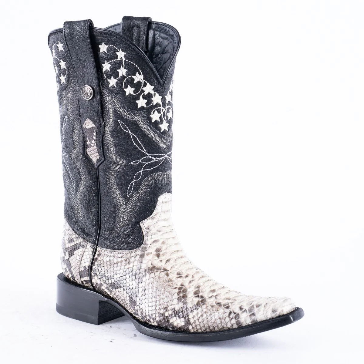TANNER MARK EXOTIC LEATHER Python Natural Cowboy Boots Euro Toe - Image 3
