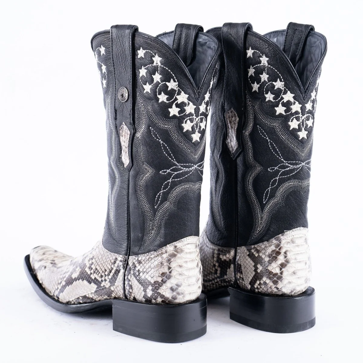 TANNER MARK EXOTIC LEATHER Python Natural Cowboy Boots Euro Toe - Image 5
