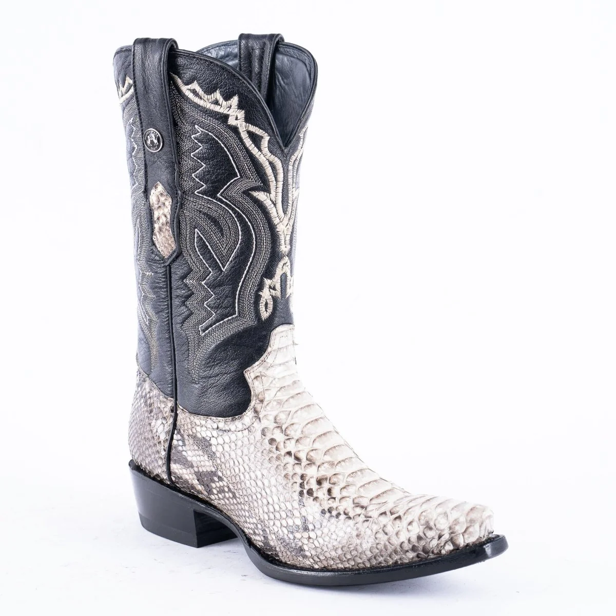 TANNER MARK EXOTIC LEATHER Python Natural Cowboy Boots Snip Toe - Image 3