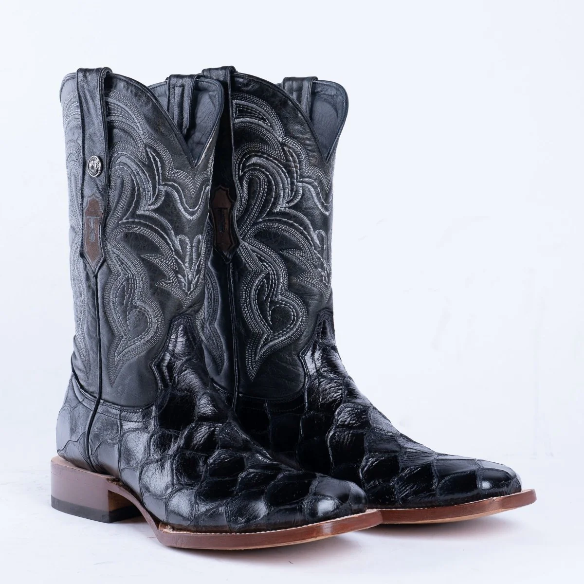 TANNER MARK MEN’S Monster Fish Black Print Western Boots - Image 2