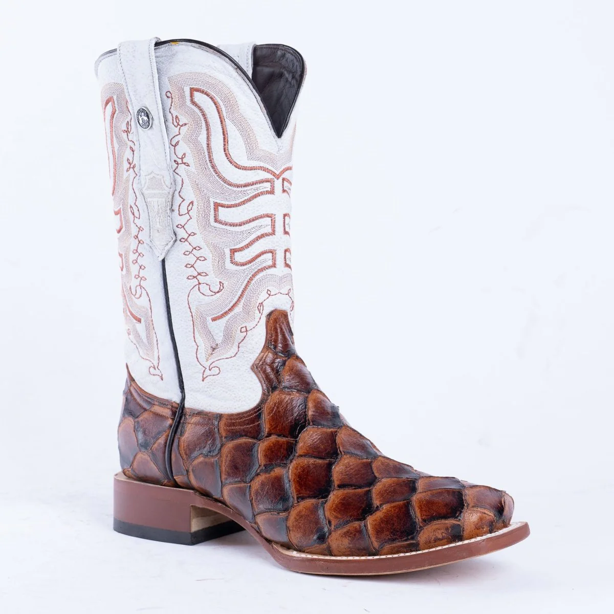 TANNER MARK MEN’S Monster Fish Cognac Matte Print Western Boots