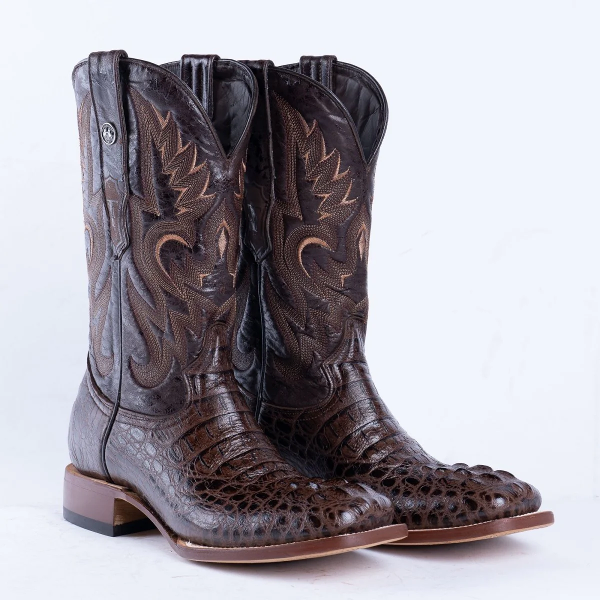 TANNER MARK MEN'S Croc Hornback Brown Print Western Boots - Image 2
