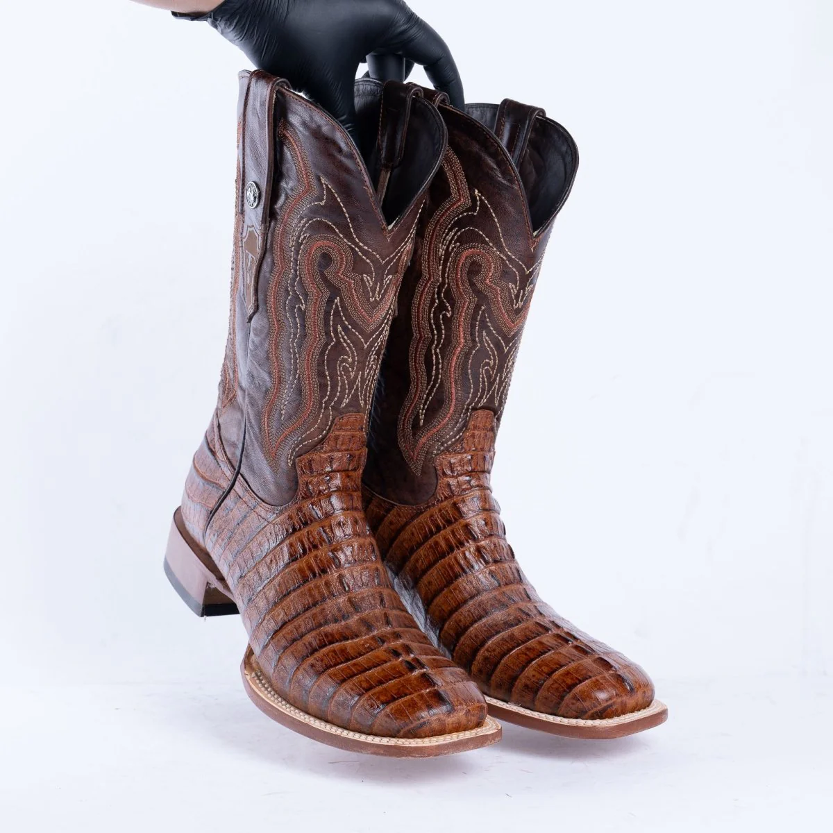 TANNER MARK MEN'S Croc Tail Cognac Print Western Boots - Image 4