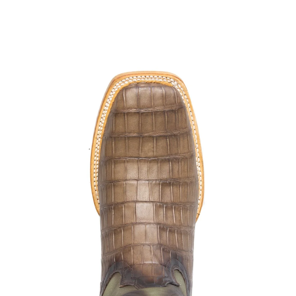 TANNER MARK MEN'S EXOTIC LEATHER Croc Belly Matte Oak Cowboy Boots - Image 3
