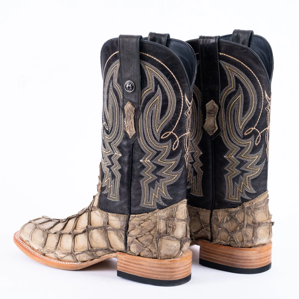 TANNER MARK MEN'S EXOTIC LEATHER Fish Sand Dune Cowboy Boots - Image 5