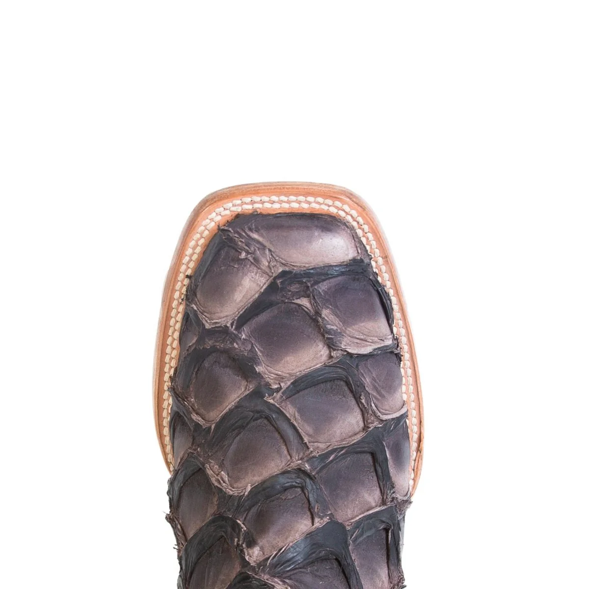 TANNER MARK MEN'S EXOTIC LEATHER Monster Fish Puse Nicotine Matte Cowboy Boots - Image 5