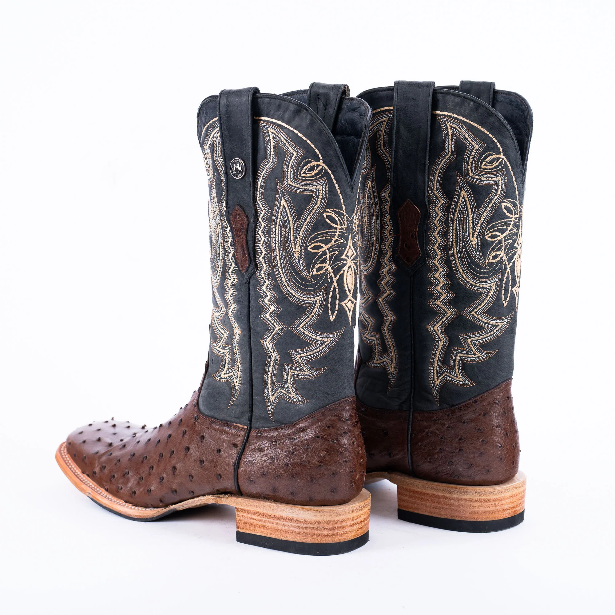TANNER MARK MEN'S EXOTIC LEATHER Ostrich CC Kango Tabac Cowboy Boots - Image 3