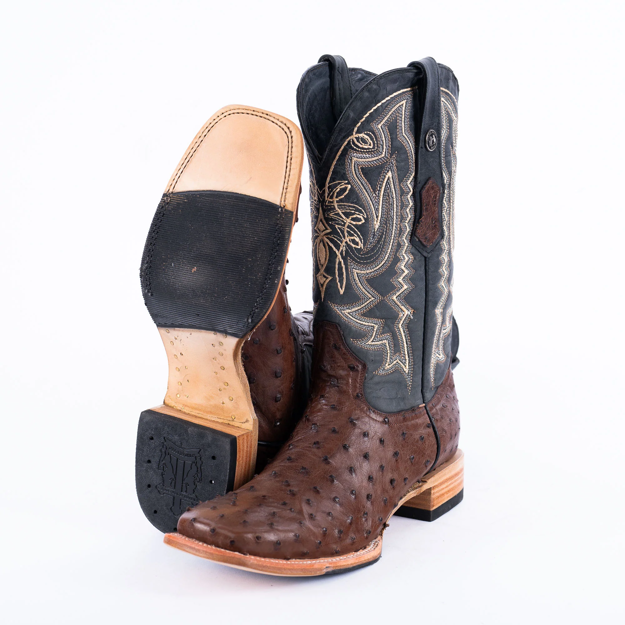 TANNER MARK MEN'S EXOTIC LEATHER Ostrich CC Kango Tabac Cowboy Boots - Image 6