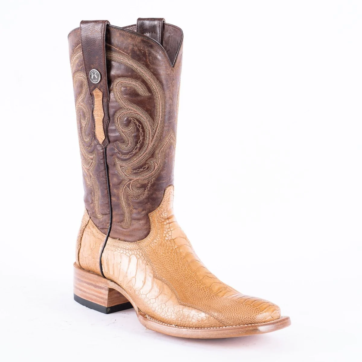 TANNER MARK MEN'S EXOTIC LEATHER Ostrich Leg MD Antique Cowboy Boots - Image 4