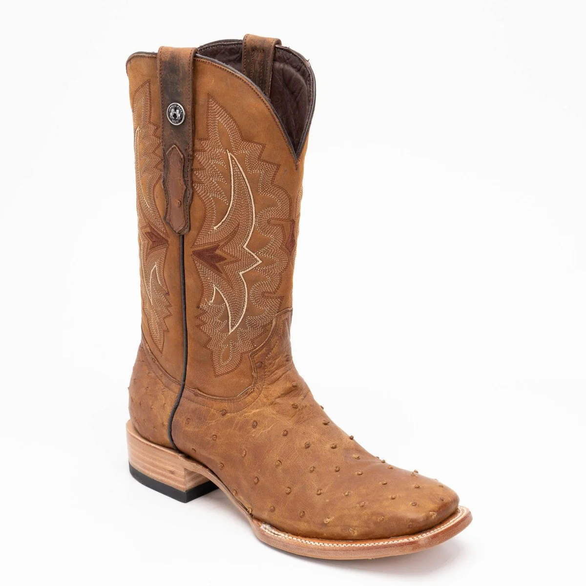 TANNER MARK MEN'S EXOTIC LEATHER Ostrich Pull Up Antique Cowboy Boots