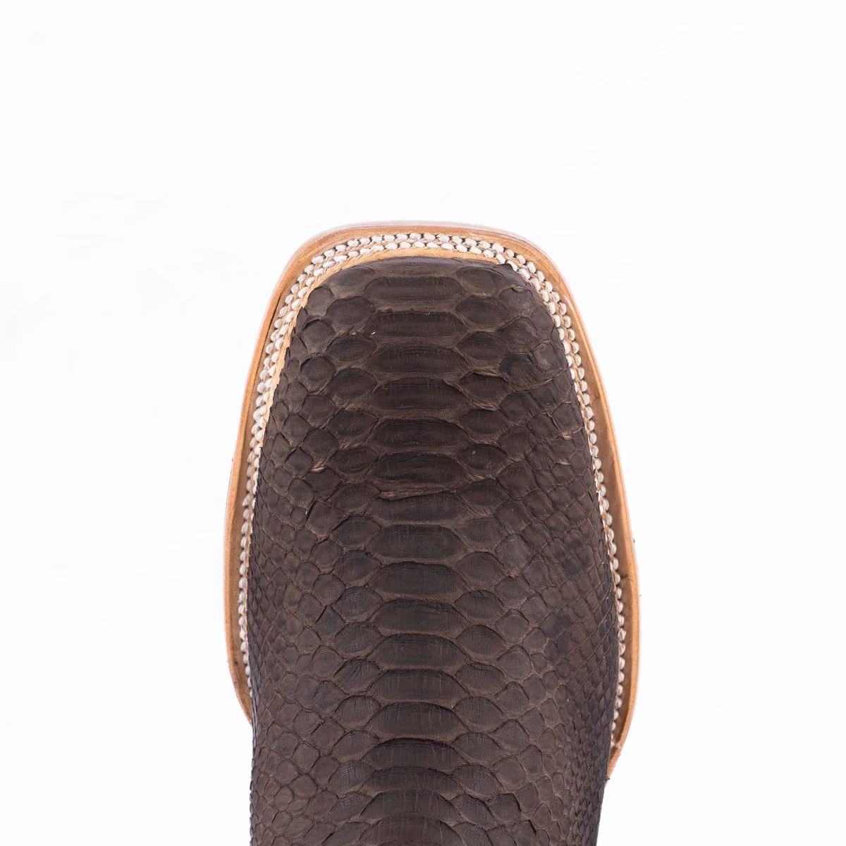 TANNER MARK MEN'S EXOTIC LEATHER Python Matte Brown Cowboy Boots - Image 6