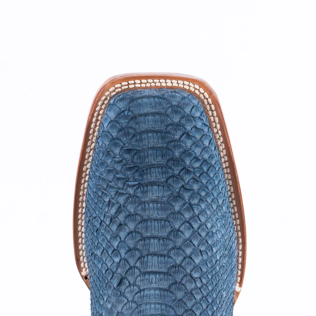 TANNER MARK MEN'S EXOTIC LEATHER Python Nobuck Blue Cowboy Boots - Image 6