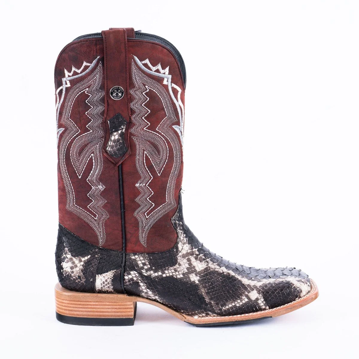TANNER MARK MEN'S EXOTIC LEATHER Python Satin Slate Cowboy Boots - Image 2