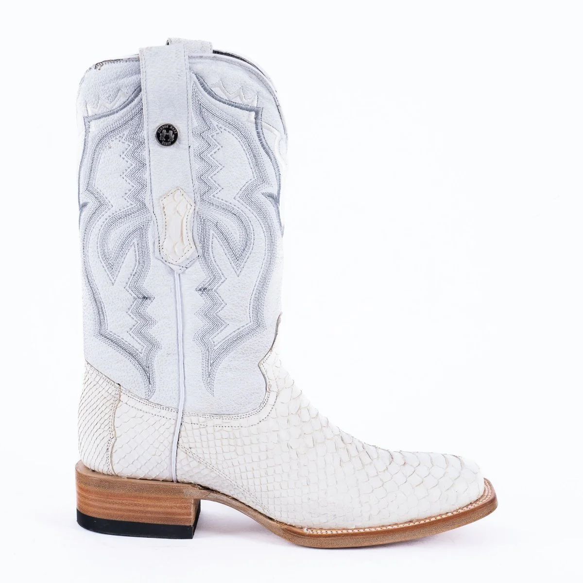 TANNER MARK MEN'S EXOTIC LEATHER Python White Cowboy Boots - Image 2