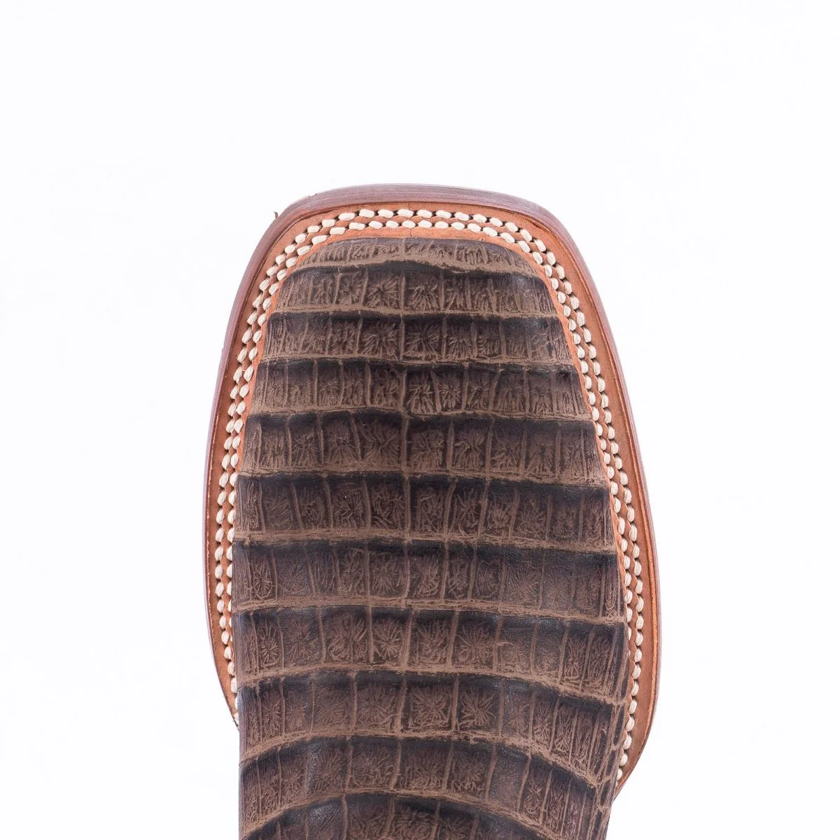 TANNER MARK MEN'S Print Caiman Belly MD Nicotine Cowboy Boots Rubber Sole - Image 6