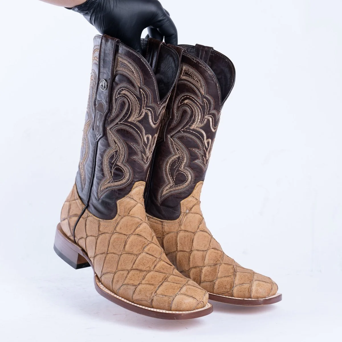 TANNER MARK MEN'S Print Monster Fish Orix Cowboy Boots - Image 6