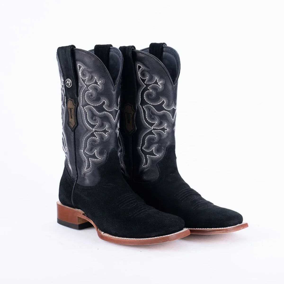 TANNER MARK MEN'S Ruff Out Black Western Cowboy Boots - Image 3