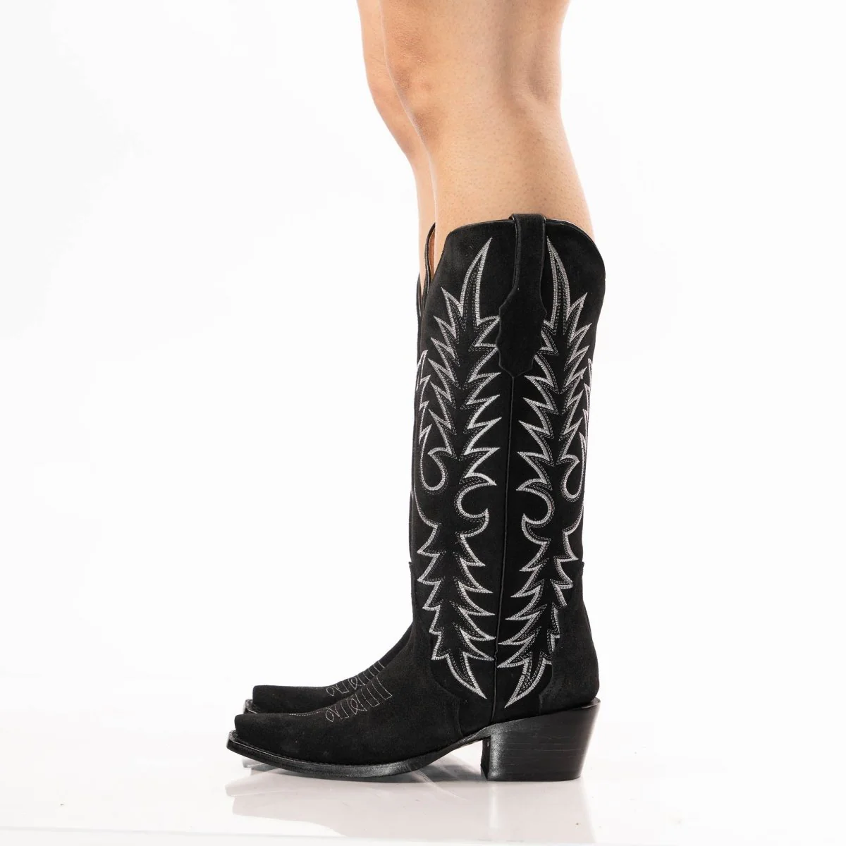 TANNER MARK WOMEN’S Triad Black Suede Cowgirl Boots - Image 6