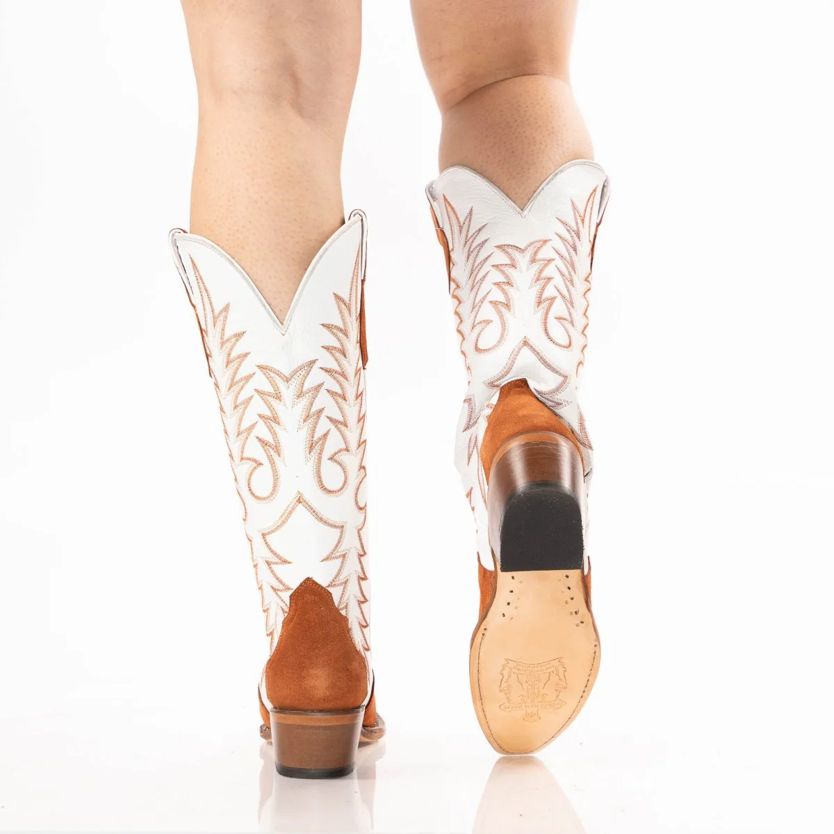 TANNER MARK WOMEN’S Triad Rust Suede Cowgirl Boots - Image 6